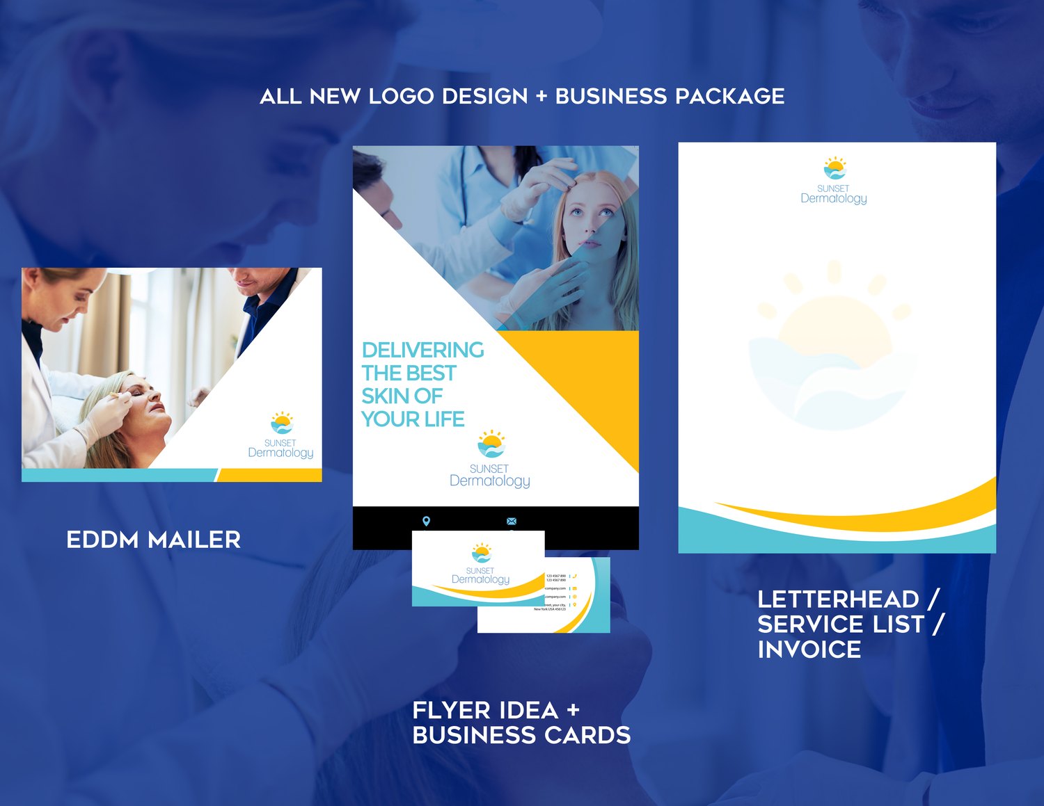 Logo design and business package, EDDM mailer, work by Awkward Media Group